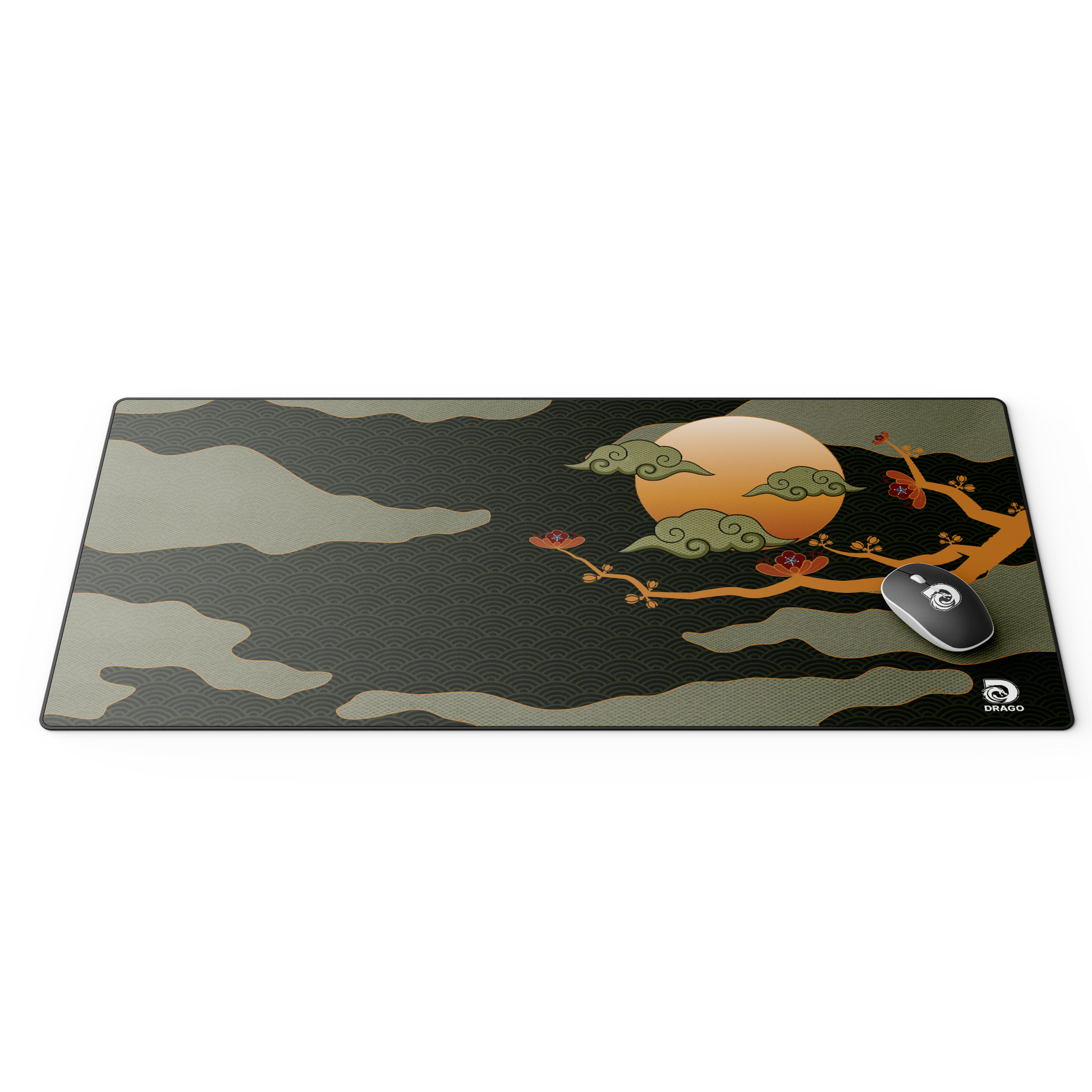 Cherry Blossom Green Gaming Mouse Pad