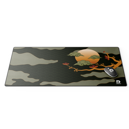 Cherry Blossom Green Gaming Mouse Pad