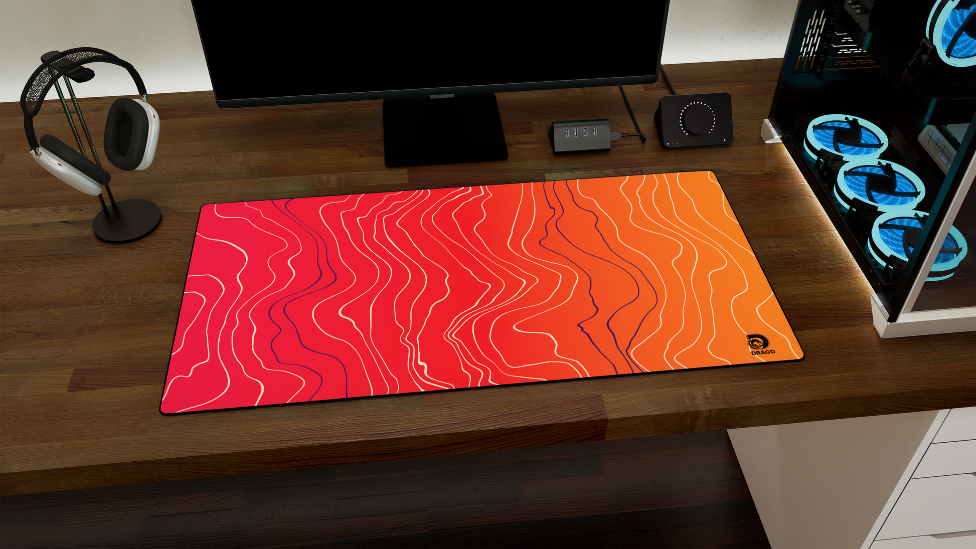 Orange Gaming Mouse Pad